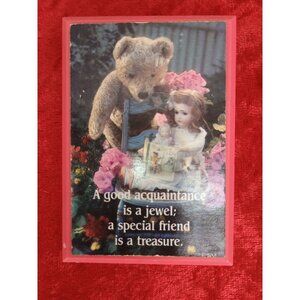 Vintage Teddy Bear & Doll Magnetic Plaque